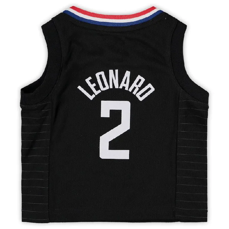 Classic NFC jerseys for home games -LA.Clippers #2 Kawhi Leonard Jordan Brand Infant 2020-21 Jersey Black Statement Edition Stitched American Basketball Jersey