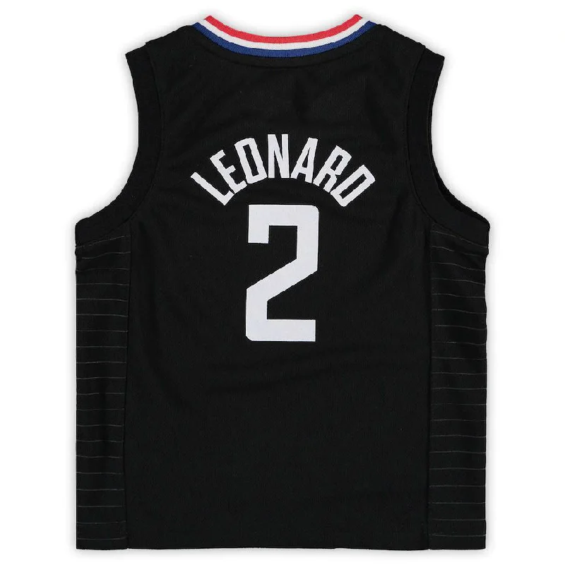 NFC football jersey with retro design -LA.Clippers #2 Kawhi Leonard Jordan Brand Preschool 2020-21 Fast Break Replica Jersey Black Statement Edition Stitched American Basketball Jersey