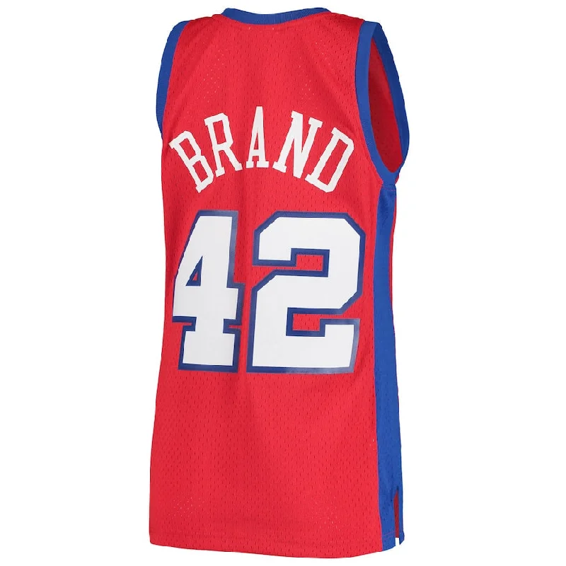 NFC jersey with commemorative design -LA.Clippers #42 Elton Brand Mitchell & Ness 2000-01 Hardwood Classics Swingman Jersey Statement Edition Red Stitched American Basketball Jersey