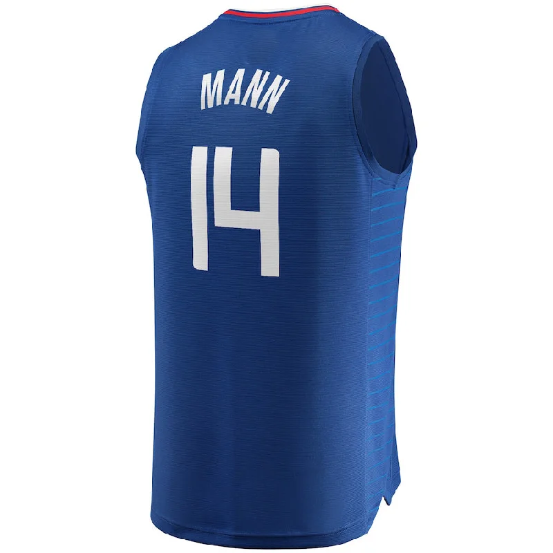 NFC football jersey with unique print -LA.Clippers #14 Terance Mann Fanatics Branded Fast Break Replica Jersey Icon Edition Royal Stitched American Basketball Jersey