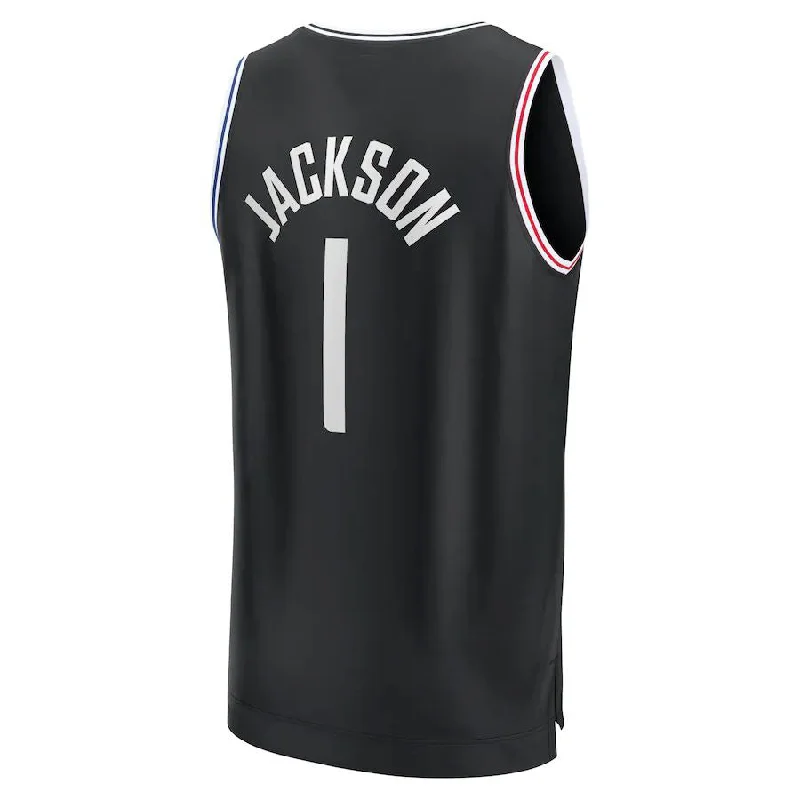 NFC football jerseys with player names -LA.Clippers #1 Reggie Jackson Fanatics Branded 2022-23 Fastbreak Jersey City Edition Black Stitched American Basketball Jersey