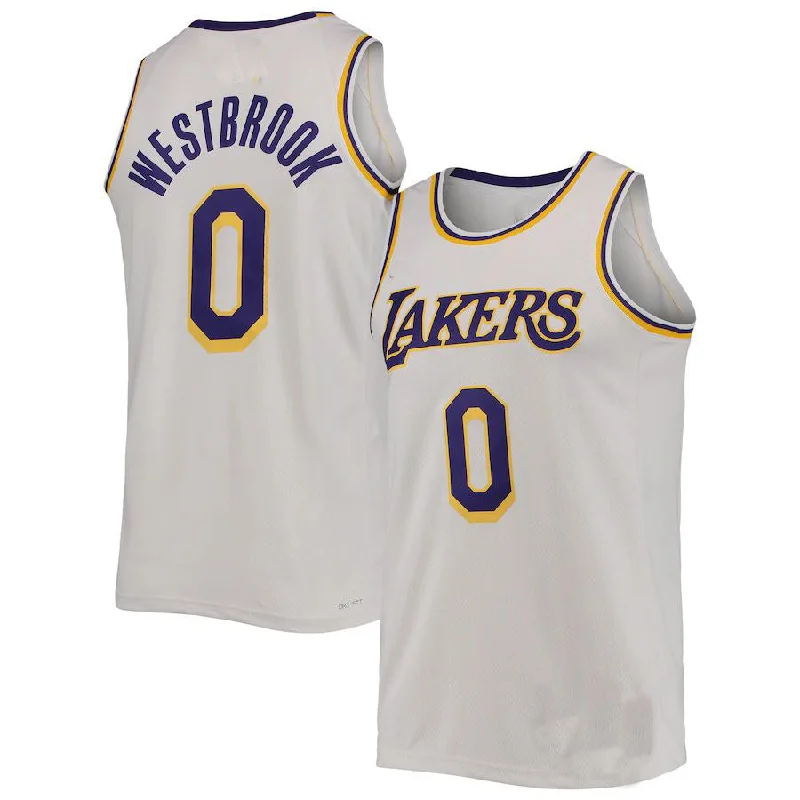 NFC football jerseys for sale near me -LA.Lakers #0 Russell Westbrook 2021-22 Swingman Jersey White Stitched American Basketball Jersey