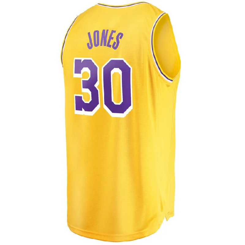 Classic NFC jerseys for home games -LA.Lakers #30 Damian Jones Fanatics Branded Fast Break Replica Jersey Icon Edition Gold Stitched American Basketball Jersey