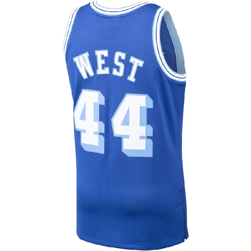 NFC jerseys with official logo -LA.Lakers #44 Jerry West Mitchell & Ness Hardwood Classics 1960-61 Swingman Jersey Royal Stitched American Basketball Jersey