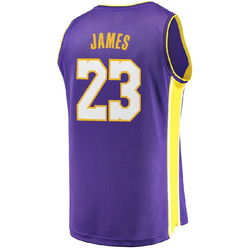 Official NFC football shirt for collectors -LA.Lakers #23 LeBron James Fanatics Branded Fast Break Replica Jersey Purple Statement Edition Stitched American Basketball Jersey