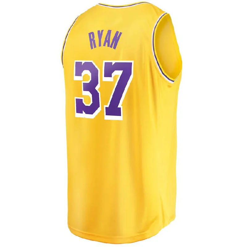 NFC official away football shirt -LA.Lakers #37 Matt Ryan Fanatics Branded 2022-23 Fast Break Replica Player Jersey  Icon Gold Stitched American Basketball Jersey