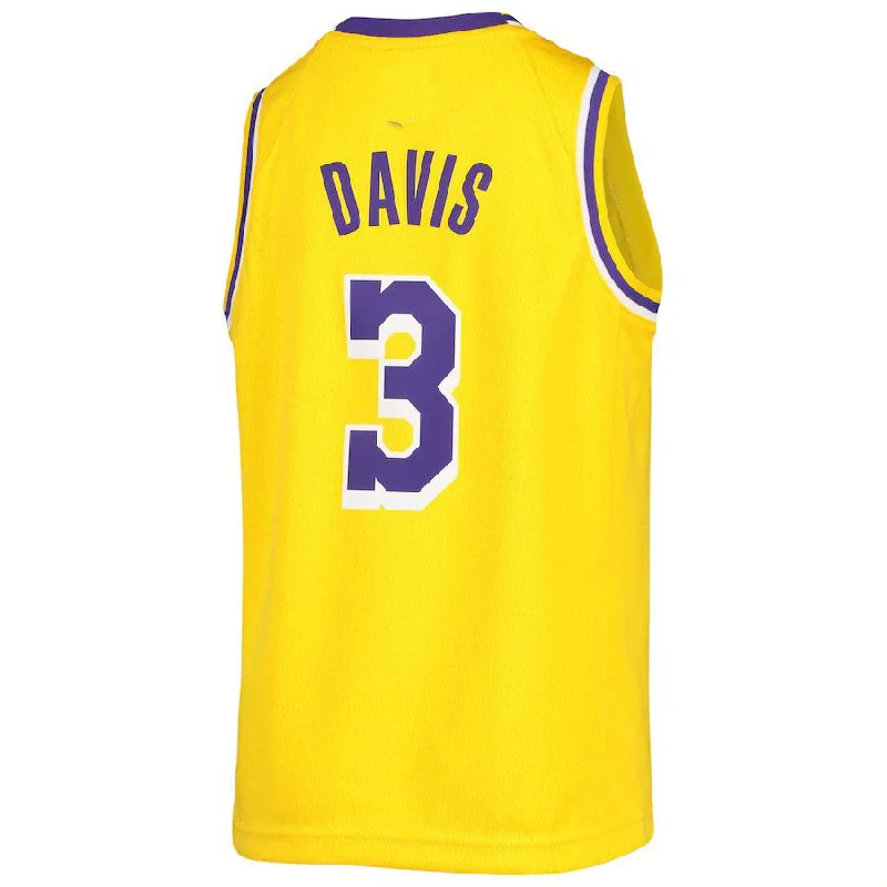 Custom NFC jerseys for sale -LA.Lakers #3 Anthony Davis 2021-22 Diamond Swingman Jersey Gold Stitched American Basketball Jersey