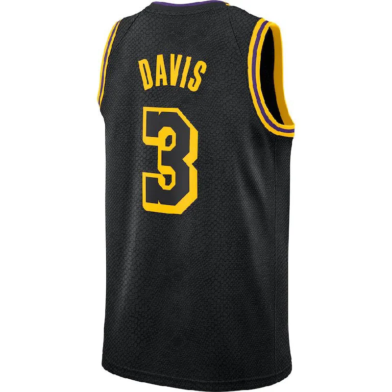 NFC jerseys with mesh and breathable fabric -LA.Lakers #3 Anthony Davis City Edition Swingman Jersey Black Stitched American Basketball Jersey