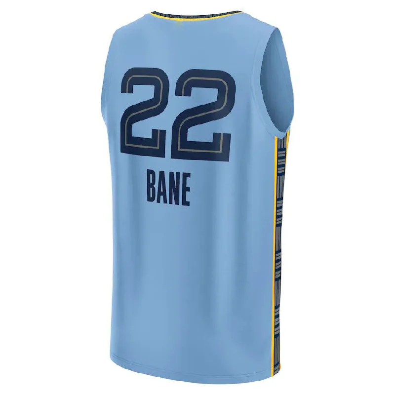 NFC player jerseys with official font -M.Grizzlies #22 Desmond Bane Fanatics Branded 2022-23 Fast Break Replica Player Jersey - Statement Edition Light Blue Stitched American Basketball Jersey