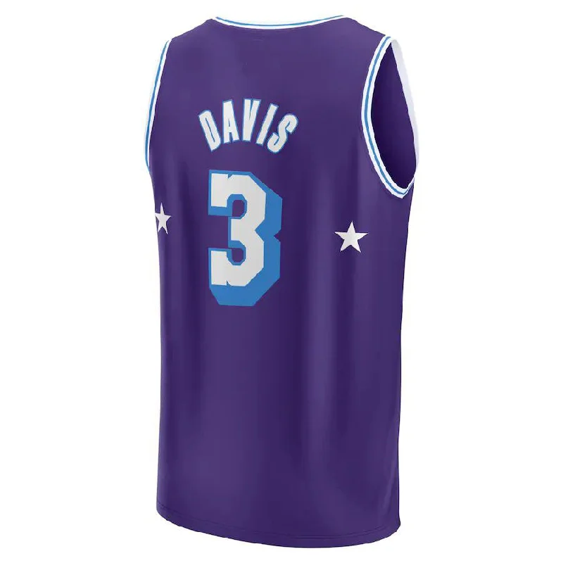 Buy NFC football jerseys online -LA.Lakers #3 Anthony Davis Fanatics Branded 2021-22 Fast Break Replica Jersey City Edition Purple Stitched American Basketball Jersey