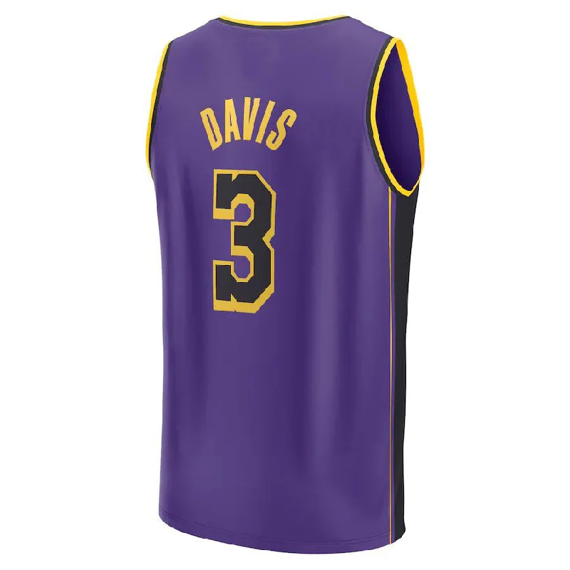 NFC team jerseys for sale -LA.Lakers #3 Anthony Davis Fanatics Branded 2022-23 Fast Break Replica Player Jersey Statement Edition Purple Stitched American Basketball Jersey