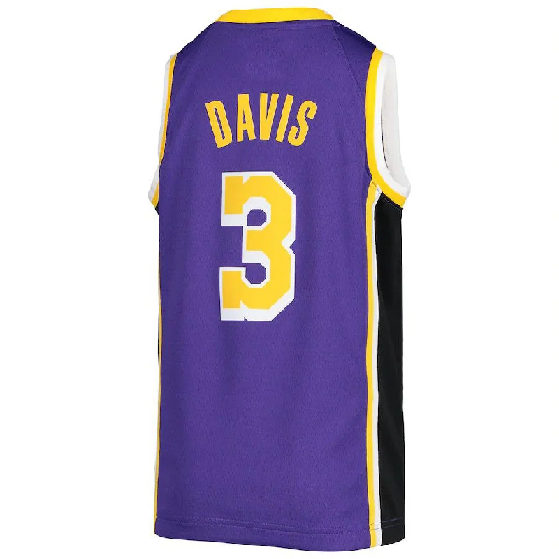 Authentic NFC jerseys with player signature -LA.Lakers #3 Anthony Davis Jordan Brand 2020-21 Swingman Jersey Statement Edition Purple Stitched American Basketball Jersey