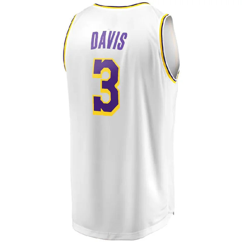 Unique NFC football jerseys for collectors -LA.Lakers #3 Anthony Davis Fanatics Branded Fast Break Player Replica Jersey Association Edition White Stitched American Basketball Jersey