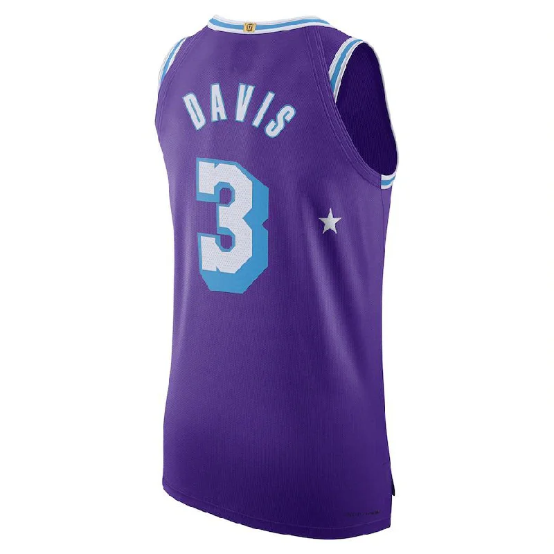 NFC jerseys with high-quality stitching -LA.Lakers #3 Anthony Davis 2021-22 Authentic Player Jersey City Edition Purple Stitched American Basketball Jersey