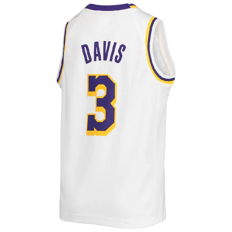 NFC player jerseys with official font -LA.Lakers #3 Anthony Davis 2020-21 Swingman Jersey Association Edition White Stitched American Basketball Jersey