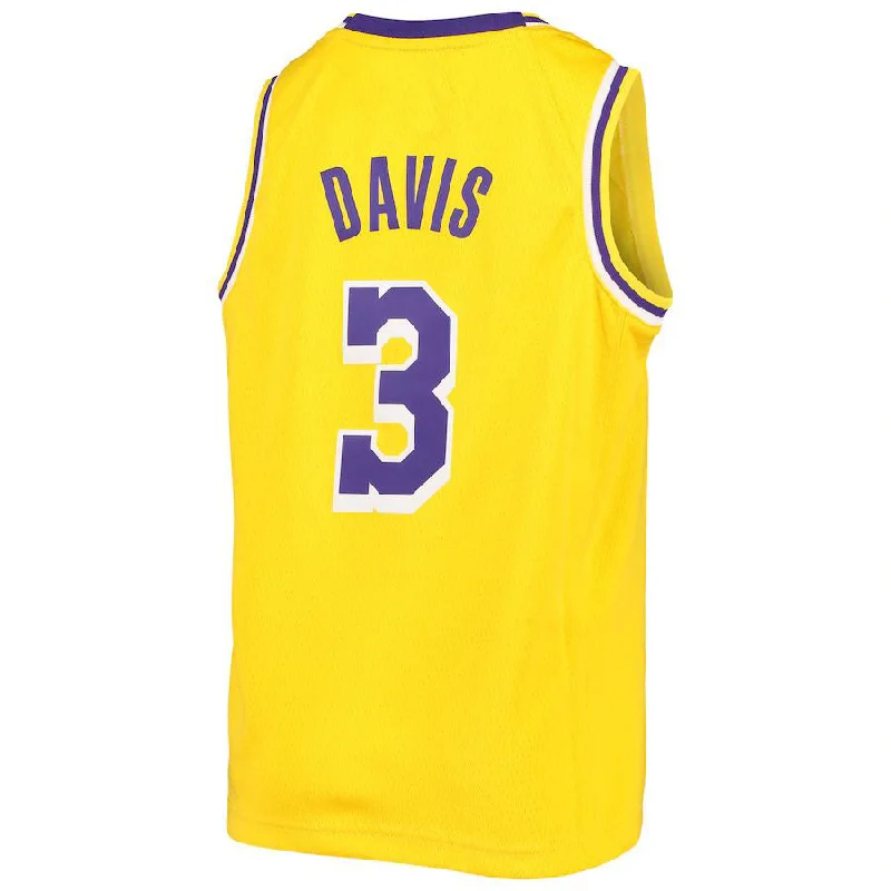 NFC home jerseys for men and women -LA.Lakers #3 Anthony Davis Swingman Jersey Gold Stitched American Basketball Jersey