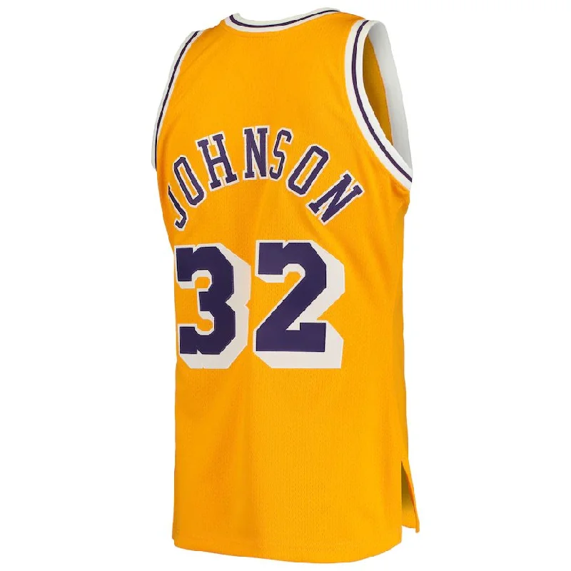 Buy NFC jerseys for all teams -LA.Lakers #32 Magic Johnson Mitchell & Ness 1984-85 Hardwood Classics Authentic Jersey  Gold Stitched American Basketball Jersey