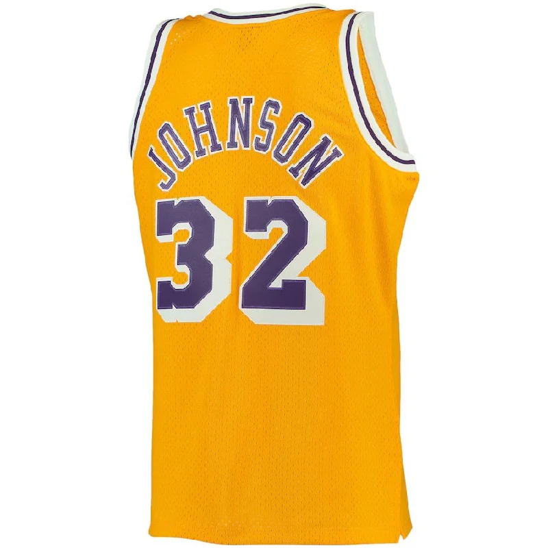 Stylish NFC football jerseys -LA.Lakers #32 Magic Johnson Mitchell & Ness Big & Tall Hardwood Classics Jersey Gold Stitched American Basketball Jersey