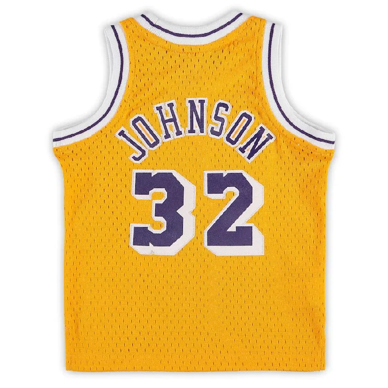 NFC football jersey with team colors -LA.Lakers #32 Magic Johnson Mitchell & Ness Infant Retired Player Jersey Gold Stitched American Basketball Jersey