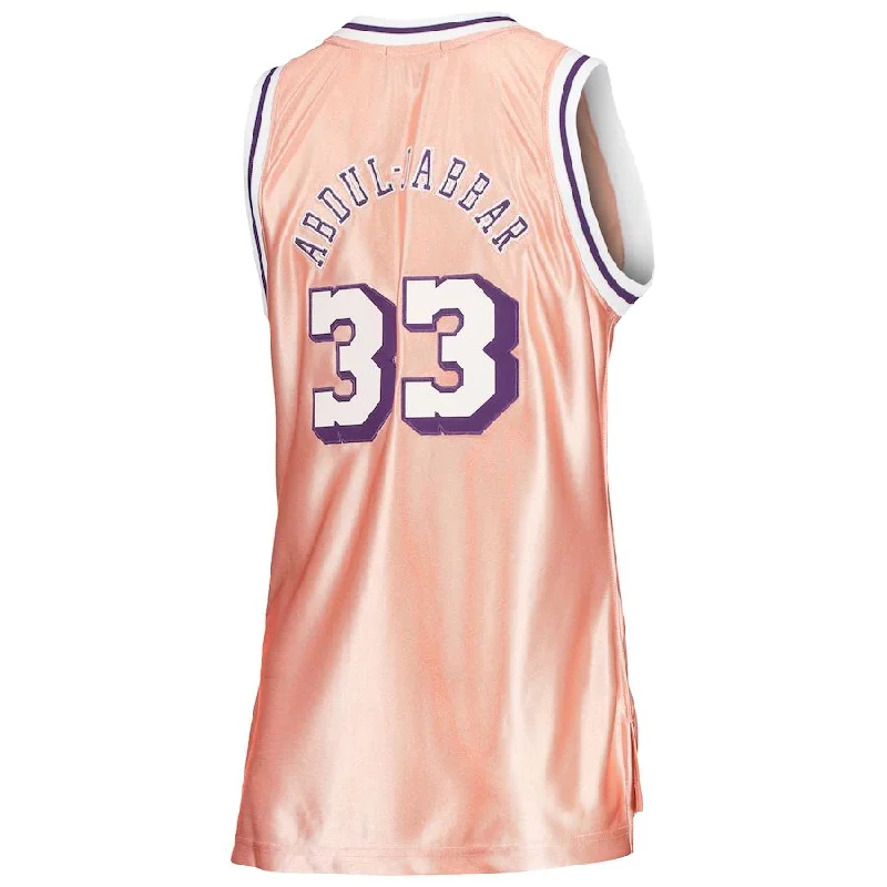 Lightweight NFC football jerseys -LA.Lakers #33 Kareem Abdul-Jabbar Mitchell & Ness Women's 75th Anniversary Rose Gold 1983 Swingman Jersey Pink Stitched American Basketball Jersey