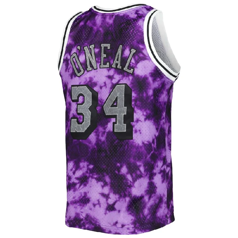 NFC jersey designs for casual wear -LA.Lakers #34 Shaquille O'Neal  Mitchell & Ness 1996-97 Galaxy Swingman Jersey Purple Stitched American Basketball Jersey