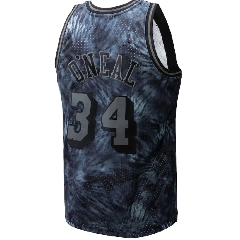 Affordable NFC team jerseys -LA.Lakers #34 Shaquille O'Neal Mitchell & Ness Unisex Hardwood Classics 1996-97 Tie-Dye Swingman Jersey Black Stitched American Basketball Jersey