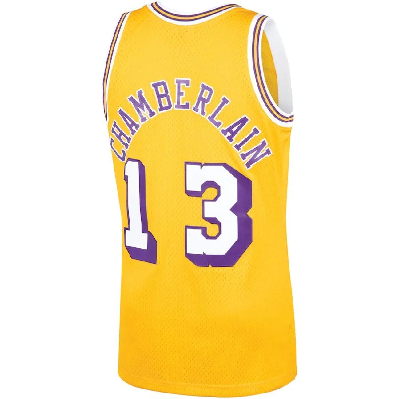 Buy NFC football jerseys with custom designs -LA.Lakers #13 Wilt Chamberlain Mitchell & Ness 1971-72 Hardwood Classics Swingman Player Jersey Gold Stitched American Basketball Jersey