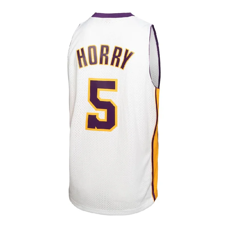 Custom NFC football jerseys online -LA.Lakers #5 Robert Horry Mitchell & Ness 2002-03 Hardwood Classics Swingman Jersey White Stitched American Basketball Jersey