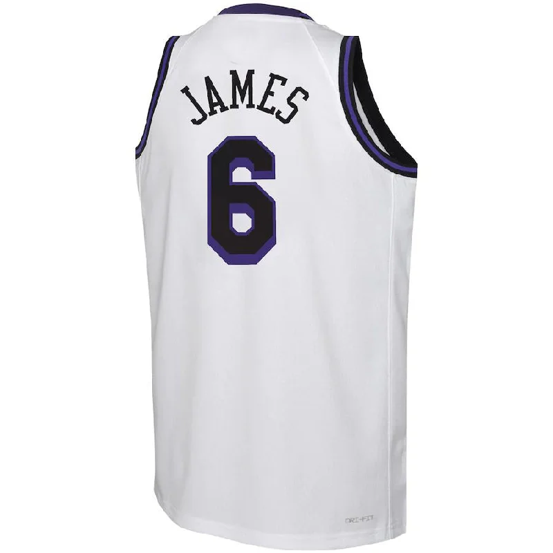 New NFC jerseys for 2025 season -LA.Lakers #6 LeBron James Swingman Jersey City Edition White Stitched American Basketball Jersey