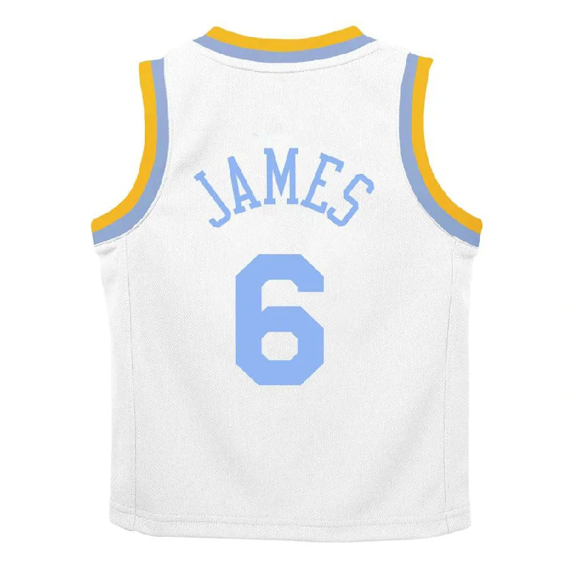 Personalized NFC jerseys for fans -LA.Lakers #6 LeBron James Toddler 2022-23 Swingman Jersey White Classic Edition Stitched American Basketball Jersey