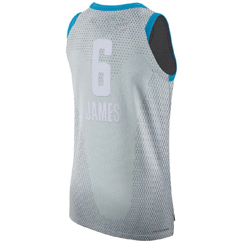 NFC jerseys with mesh and breathable fabric -LA.Lakers #6 LeBron James Jordan Brand 2022 All-Star Game Authentic Jersey Gray Stitched American Basketball Jersey