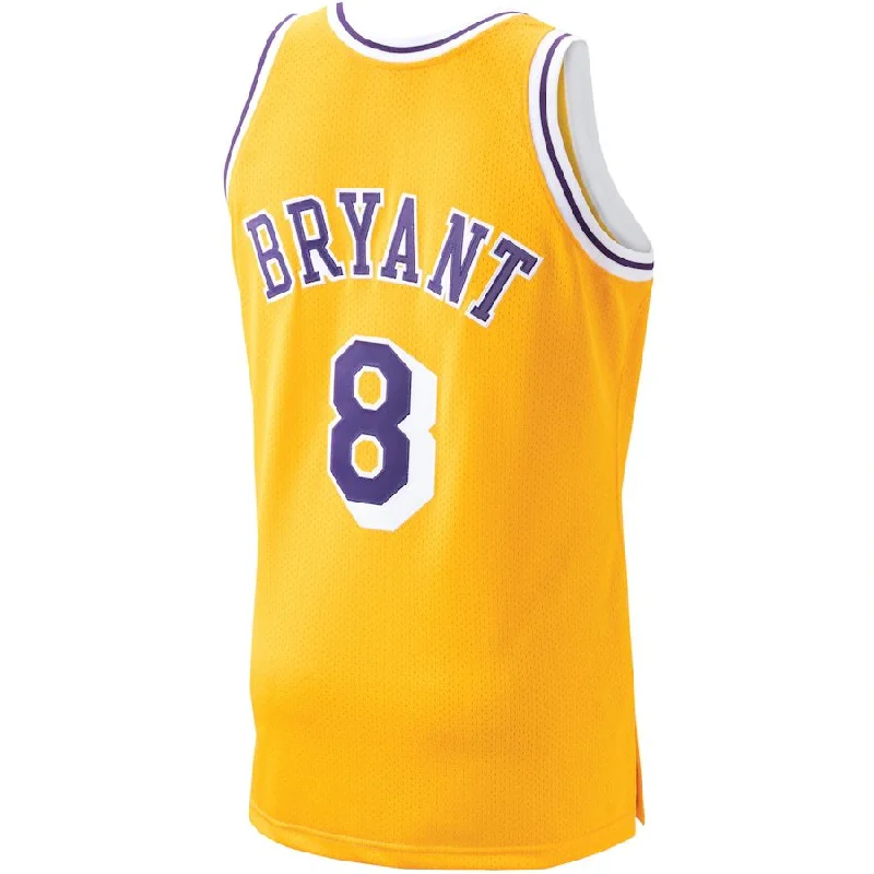 Lightweight NFC football jerseys -LA.Lakers #8 Kobe Bryant Mitchell & Ness 1996-97 Hardwood Classics Authentic Player Jersey Gold Stitched American Basketball Jersey