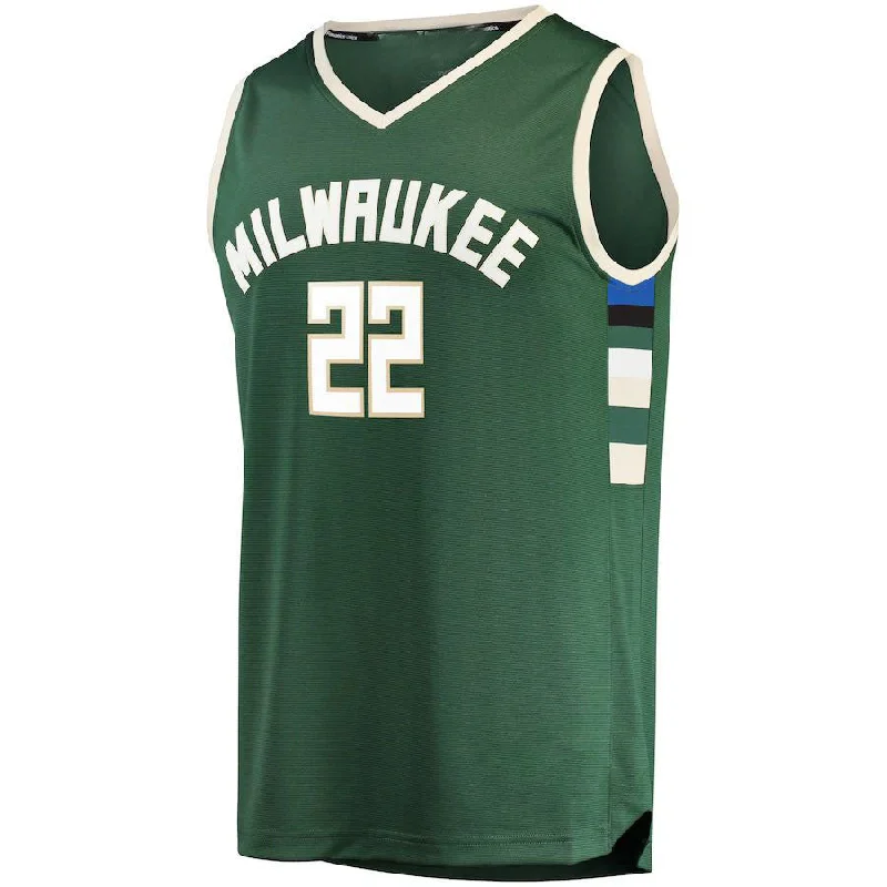 NFC official away football shirt -M.Bucks #22 Khris Middleton Fanatics Branded Fast Break Road Replica Player Jersey Green Icon Edition Stitched American Basketball Jersey