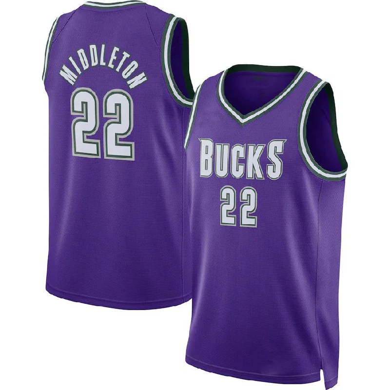 NFC football jerseys for sale near me -M.Bucks #22 Khris Middleton 2022-23 Swingman Jersey Purple Classic Edition Stitched American Basketball Jersey