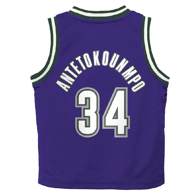 Comfortable NFC team jerseys for every game -M.Bucks #34 Giannis Antetokounmpo Preschool 2022-23 Swingman Jersey Purple Classic Edition Stitched American Basketball Jersey