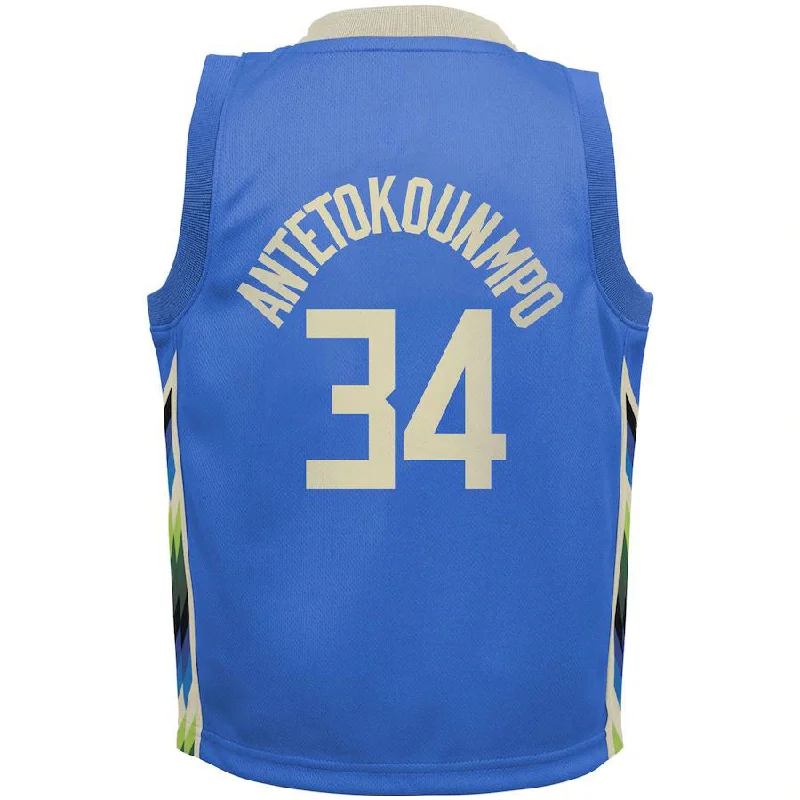 NFC jersey with bold colors -M.Bucks #34 Giannis Antetokounmpo Toddler 2022-23 Replica Jersey City Edition  Royal Stitched American Basketball Jersey