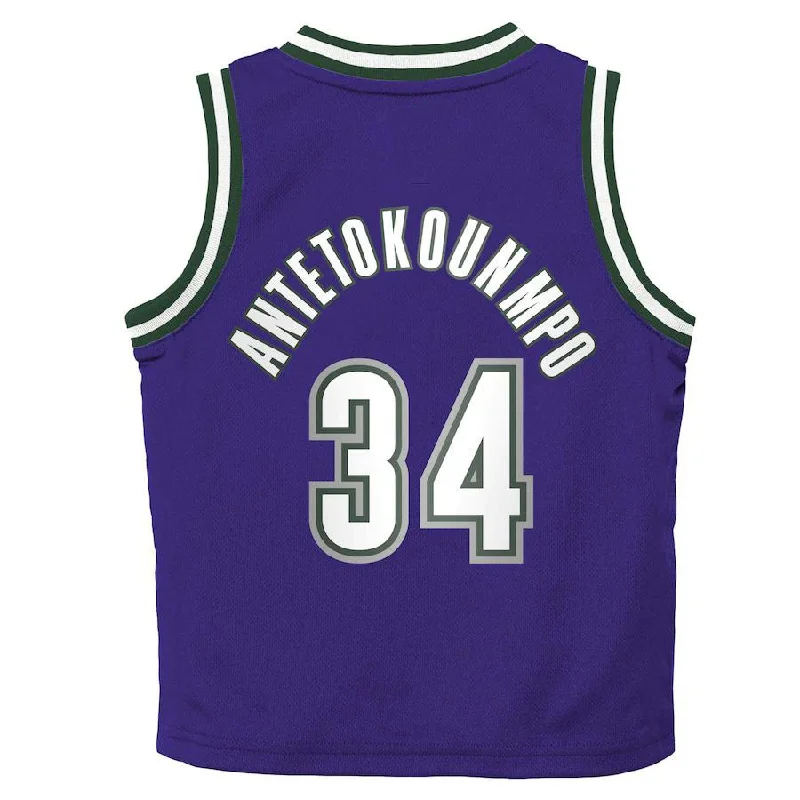 Stylish NFC football jerseys for fans -M.Bucks #34 Giannis Antetokounmpo Toddler 2022-23 Swingman Jersey Purple Classic Edition Stitched American Basketball Jersey