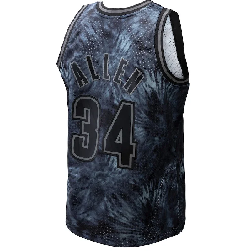 Buy NFC jersey with custom name -M.Bucks #34 Ray Allen Mitchell & Ness Unisex Hardwood Classics 1996-97 Tie-Dye Swingman Jersey Black Stitched American Basketball Jersey