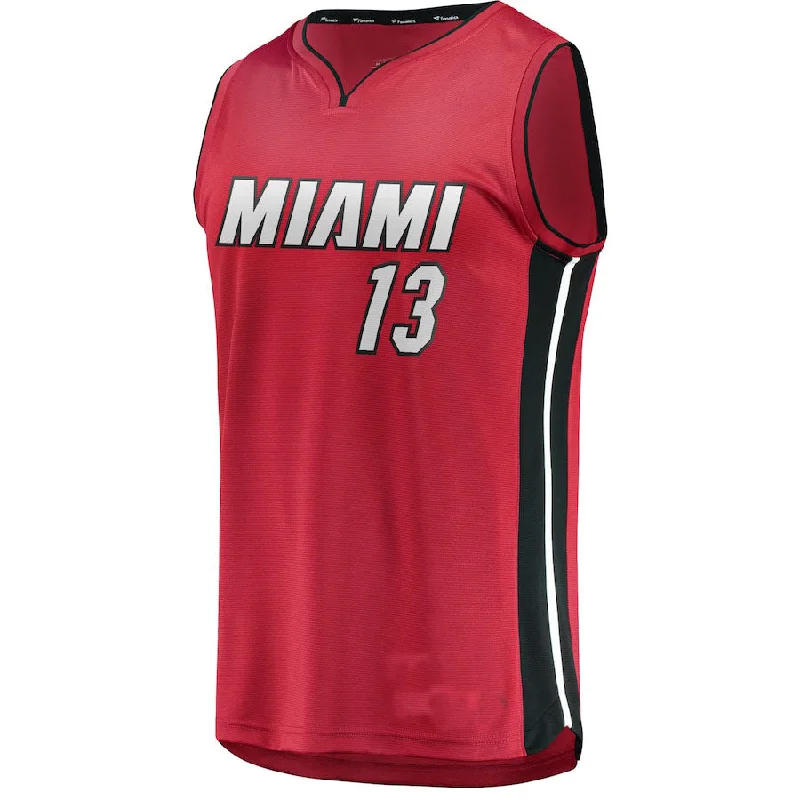 Premium NFC football jerseys -M.Heat #13 Bam Adebayo Fanatics BrandedFast Break Player Jersey Statement Edition Maroon Stitched American Basketball Jersey