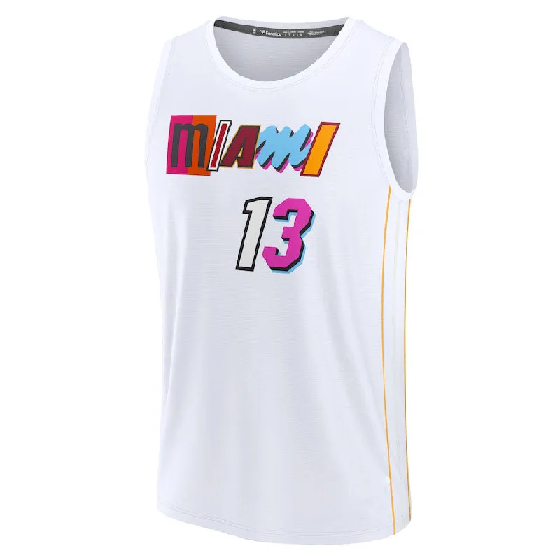 Stylish NFC football jerseys -M.Heat #13 Bam Adebayo Fanatics Branded 2022-23 Fastbreak Jersey City Edition White Stitched American Basketball Jersey