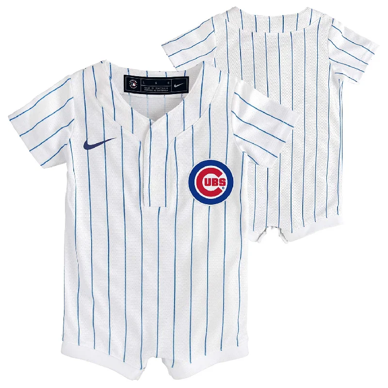 NFC team jerseys with vintage logos -Chicago Cubs Infant Nike Home Replica Jersey Romper